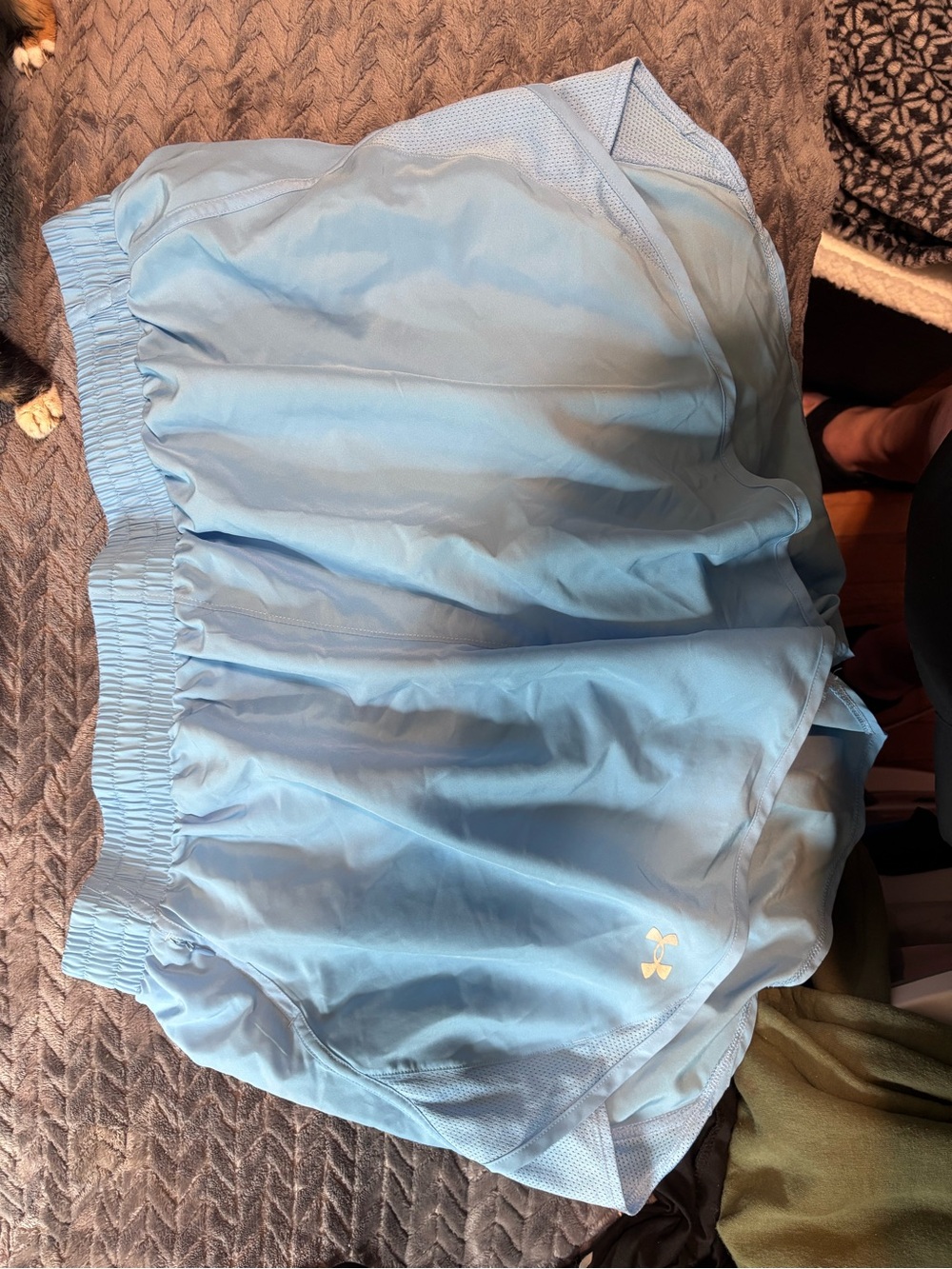 Under Armour Light Blue Mesh-Trim Athletic Shorts